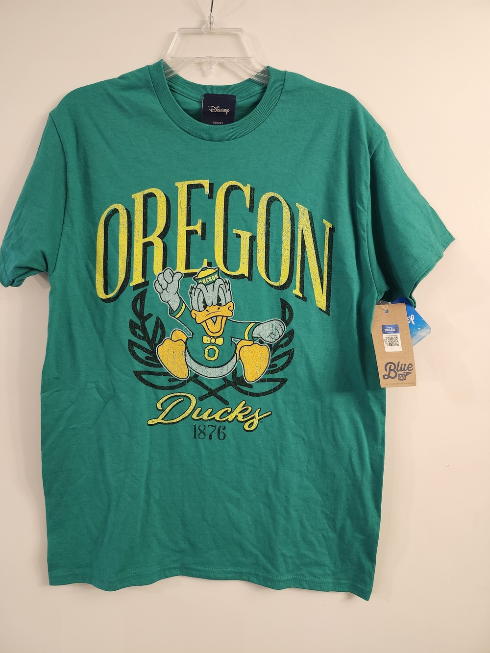 Disney Green Oregon Ducks Graphic Tee with Yellow Accents NWT